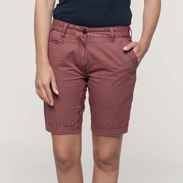 Ladies' washed effect Bermuda shorts Thumbnail